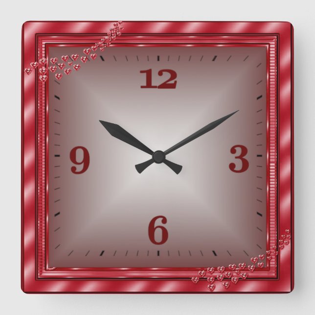 Love Square Wall Clock (Front)