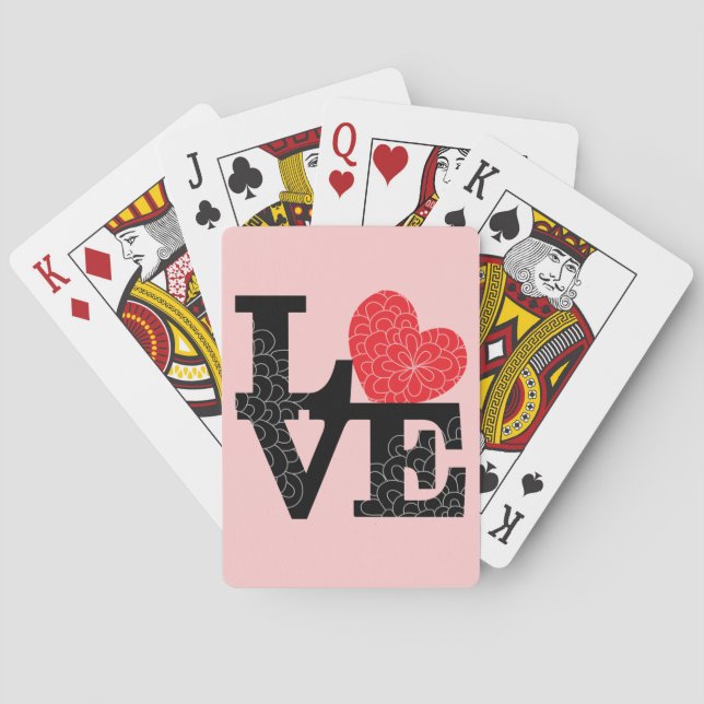 Love Squared Floral Imprint Playing Cards (Back)
