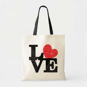Love Squared Floral Imprint Tote Bag