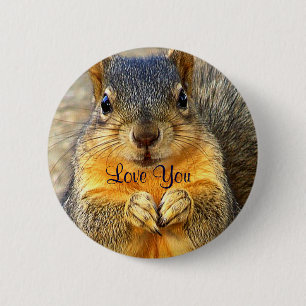 Love Squirrel_ 2 Inch Round Button