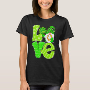 Love St Patricks Day Irish Gnomes Funky St Pattys  T-Shirt