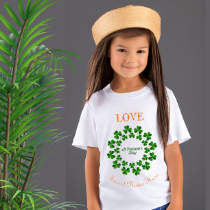 Love St Patrick's Day Shamrock Circle Personalized T-Shirt
