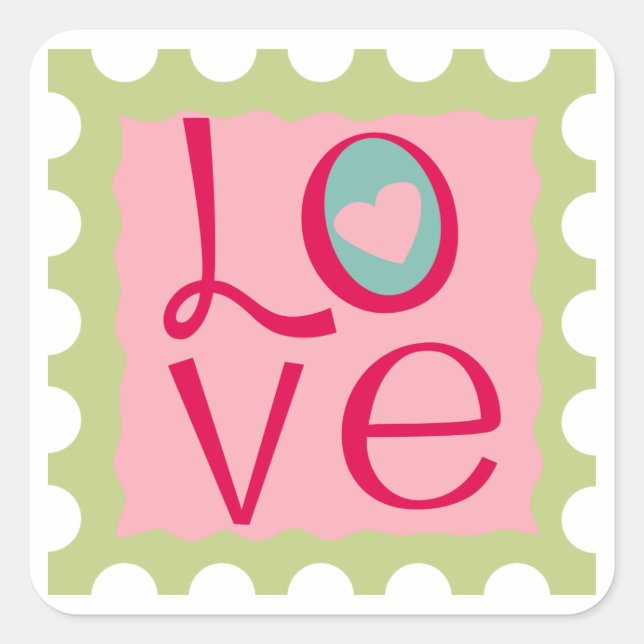 Love Stamp Square Sticker (Front)