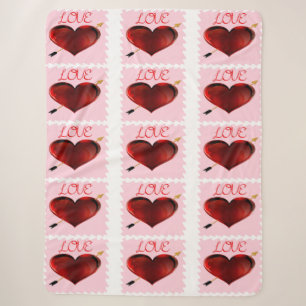 Love Stamps Sherpa Blanket