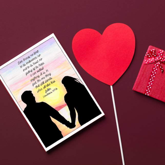 Love Stands Silhouetted Couple sur la carte de pla (Créateur téléchargé)
