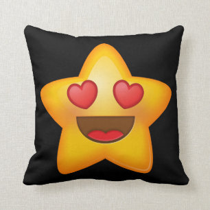 Love Star Emoji Throw Pillow