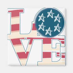 LOVE Stars and Stripes Magnet