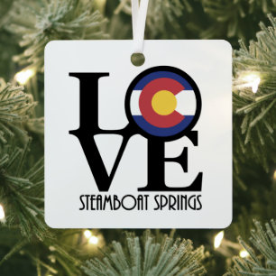 LOVE Steamboat Springs Colorado Metal Ornament