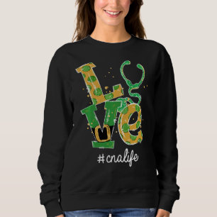 Love Stethoscope Cna Life Funny St Patrick's Day Sweatshirt