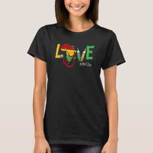 Love Stethoscope EMT Life Black History Month Afro T-Shirt