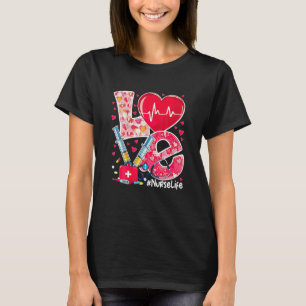 Love Stethoscope Heart Love Nurse Valentines Day T-Shirt