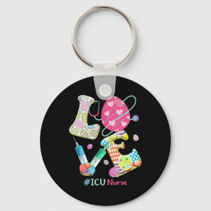 Love Stethoscope Icu Nurse Nurse Bunny Easter  Keychain