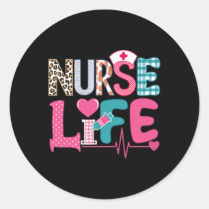 Love Stethoscope Nurse Life Valentine Day  Classic Round Sticker