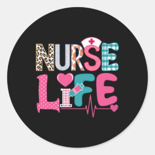 Love Stethoscope Nurse Life Valentine Day Classic Round Sticker