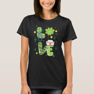Love Stethoscope Syringe Nurse Life St Patrick S D T-Shirt