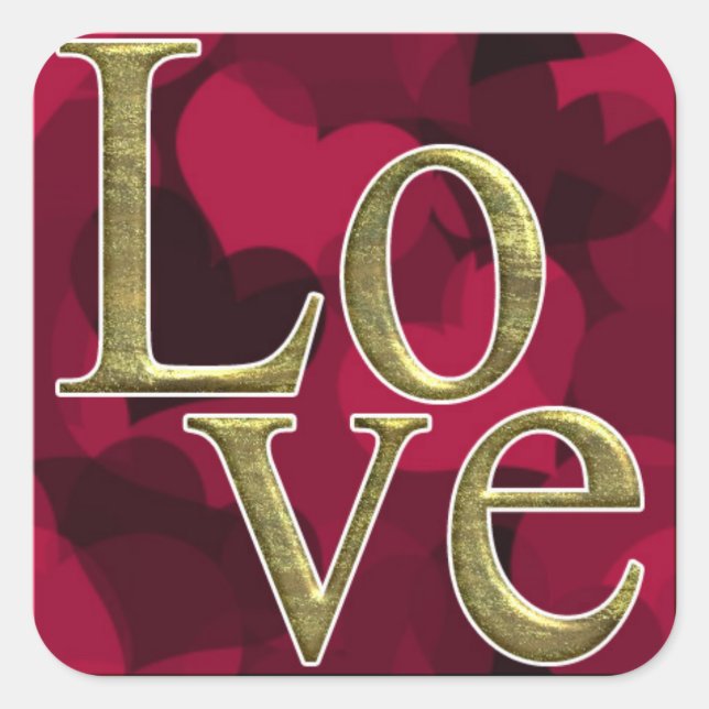 Love Stickers, Glossy,  3 inch (sheet of 6) Square Sticker (Front)