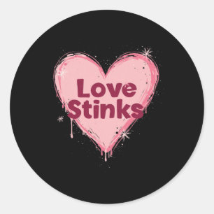 Love Stinks Anti-valentine Heart Classic Round Sticker