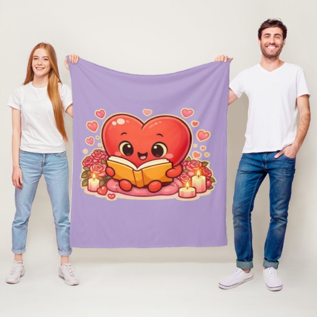 Love Stories Begin Within the Heart Fleece Blanket (In Situ)