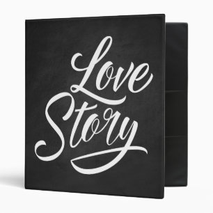 Love Story Calligraphy Black Chalkboard Wedding Binder