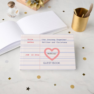 Love Story Due Date Library Card Wedding Guest Book