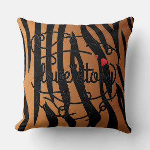 Love Story Leopard Print Decorative Pillow