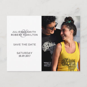 Love Story Modern Photo Save the Date Postcard