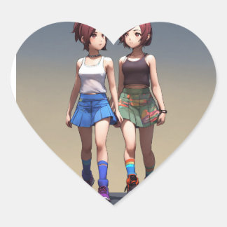 Love story new style  heart sticker