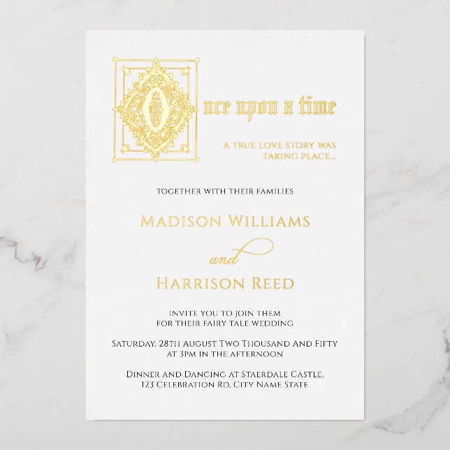 Love Story Once Upon A Time Wedding Gold (Front)