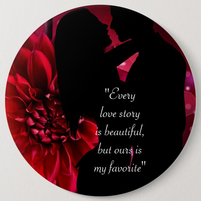 Love story quote kiss lover background Case-Mate i 6 Inch Round Button (Front)
