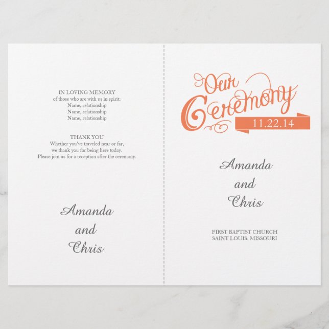 Love Story Wedding Program Flyer (Front)