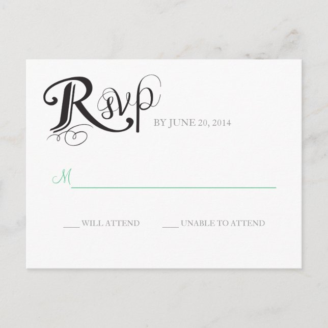 Love Story Wedding Reply Postcard (Front)