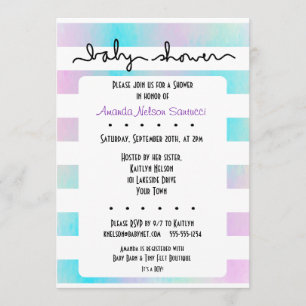 Love Stripes Boy or Girl Baby Shower Invitation
