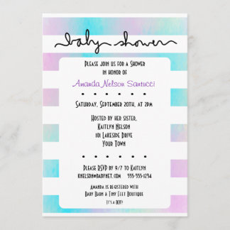 Love Stripes Boy or Girl Baby Shower Invitation