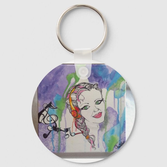 Love Struck Art Painting Keychain (Front)