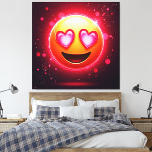 Love Struck Emoji Hearts Glow Canvas Print