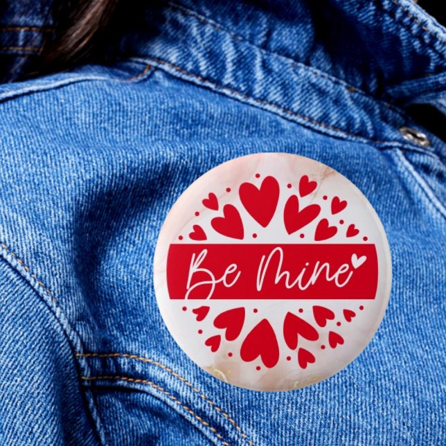 Love Struck: Happy Valentine's Day Button- Be Mine 2 Inch Round Button (Creator Uploaded)