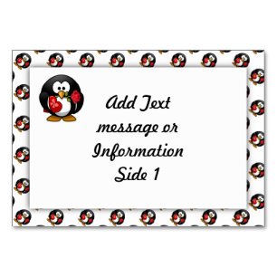 Love Struck Penguin With Valentine Gifts Table Number