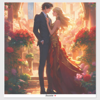 "Love Stuck: Romantic Custom-Cut Vinyl Sticker"