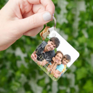 Love Stylish family Photo Personalized Elegant Keychain