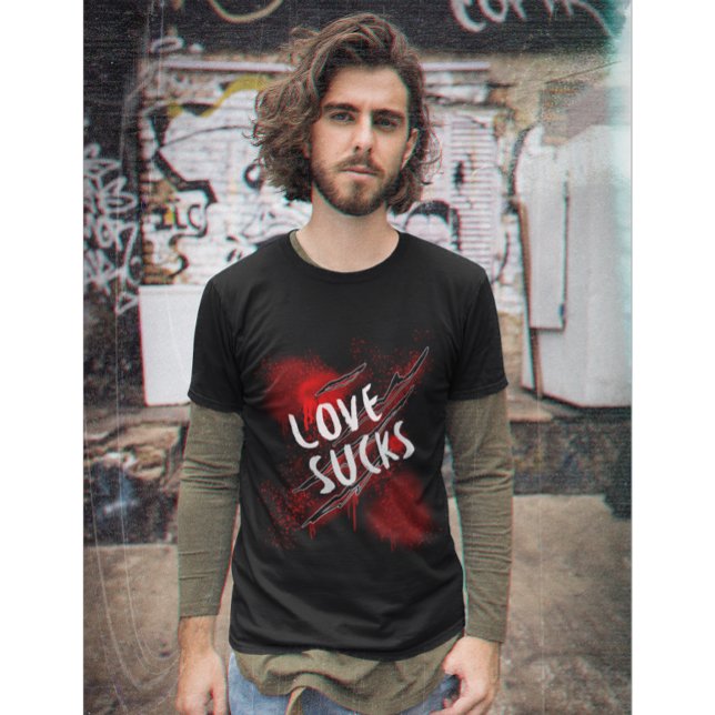 Love Sucks, Anti Valentine's Day Style Gothic  T-Shirt (Creator Uploaded)