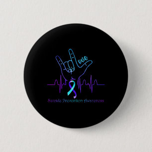 Love Suicide Prevention Awareness Ribbon Support 2 Inch Round Button