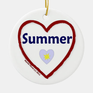 Love Summer Ceramic Ornament