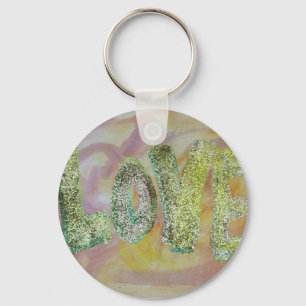Love Summer Glow Artwork Word Painting Keychain