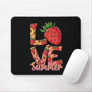 Love & Summer   Pink & Brown   Fresh Strawberry Mouse Pad