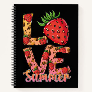 Love & Summer   Pink & Brown   Fresh Strawberry Notebook
