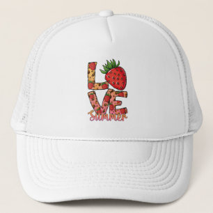 Love & Summer   Pink & Brown   Fresh Strawberry Trucker Hat
