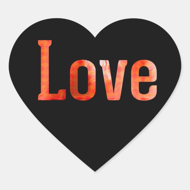 Love Sunburst Colours Heart Sticker (Front)