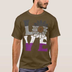 Love Sunflower Aseual Flower Ace Pride Flag LGBTQ  T-Shirt
