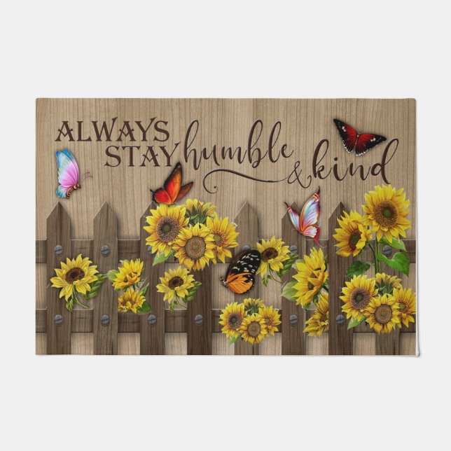 Love Sunflower Doormat, Sunflower Quotes Mat (Front)