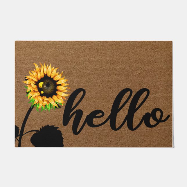 Love Sunflower Doormat, Sunflower Quotes Mat (Front)